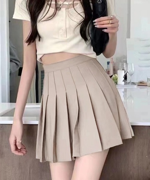 SpRay（スプレイ）の「プリーツミニスカート（スカート・レディース・ホワイト/グレー/ブラック/ライトベージュ/ライトカーキ・FREE）」の5枚目の写真