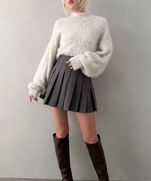 sandro プリーツニットミニスカート♡ ニットセーター ミニスカート プリーツスカート トップス