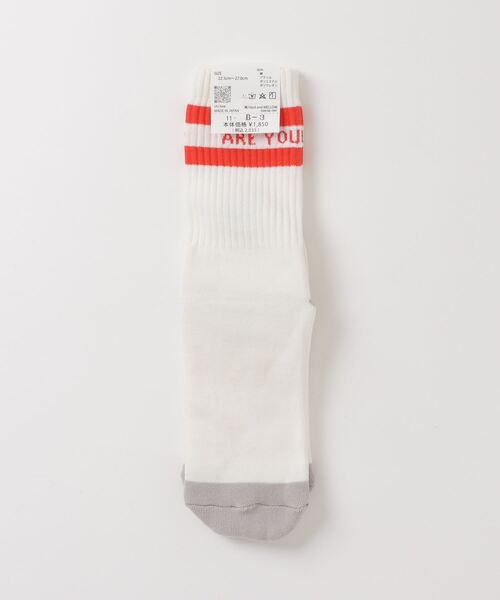 HLNA（エイチエルエヌエー）の「【Chi-bee】ARE YOU CITY BOY? SOX（ソックス/靴下・メンズ・ピンク系/ホワイト系・ONE SIZE）」の3枚目の写真