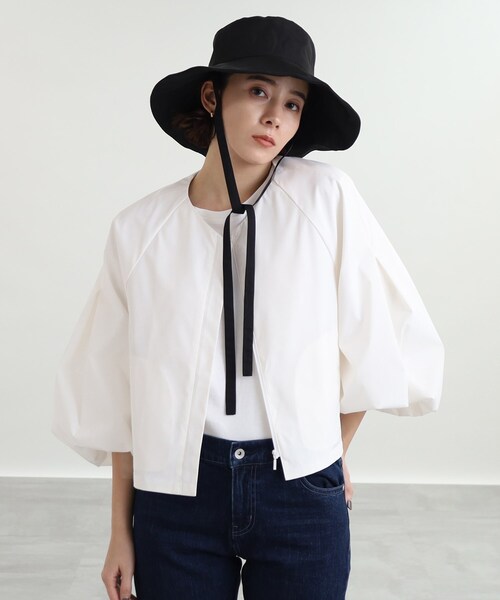 INDIVI（インディヴィ）の「◆2WAYマットサテンバケットハット（ハット・レディース・ブラック/ライトベージュ・00）」の9枚目の写真