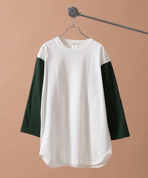 Revo.(レボ)の「Revo. OE 3/4 SLEEVE BASEBALL T-SHIRT オープンエンド 7分袖 ベースボールTシャツ(Tシャツ/カットソー・メンズ・ホワイト×グリーン/ブラック/インディゴブルー/ホワイト系その他/ホワイト×ブルー/ホワイト/グレー/グレー系その他・XL/M/S/L)」の3枚目の写真