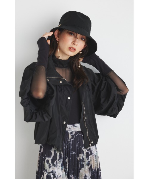 rienda（リエンダ）の「ドローストリングネックバルーンブルゾン（ブルゾン・レディース・ブラック/アイボリー/ライトブラウン・FREE）」の18枚目の写真