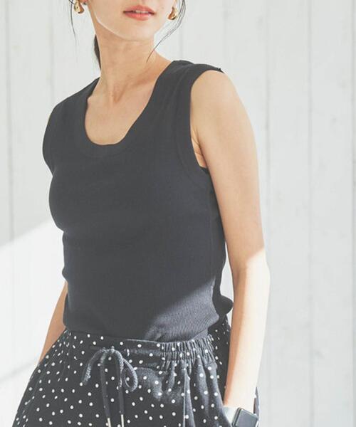 coen(コーエン)の「テレコノースリーブタンクトップ(タンクトップ・レディース・ブラック/ホワイト/ベージュ/オレンジ/ダークグレー/ロイヤルブルー・M/L)」の3枚目の写真