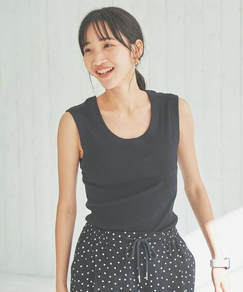 coen(コーエン)の「テレコノースリーブタンクトップ(タンクトップ・レディース・ブラック/ホワイト/ベージュ/オレンジ/ダークグレー/ロイヤルブルー・M/L)」の7枚目の写真