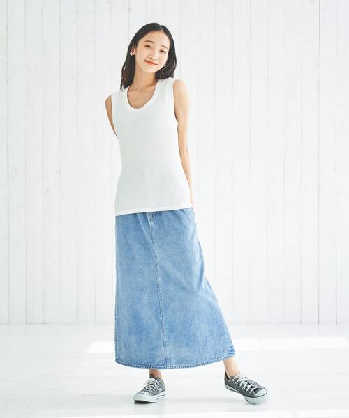 coen(コーエン)の「テレコノースリーブタンクトップ(タンクトップ・レディース・ブラック/ホワイト/ベージュ/オレンジ/ダークグレー/ロイヤルブルー・M/L)」の11枚目の写真