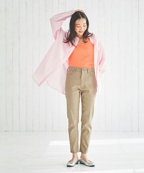 coen(コーエン)の「テレコノースリーブタンクトップ(タンクトップ・レディース・ブラック/ホワイト/ベージュ/オレンジ/ダークグレー/ロイヤルブルー・M/L)」の14枚目の写真