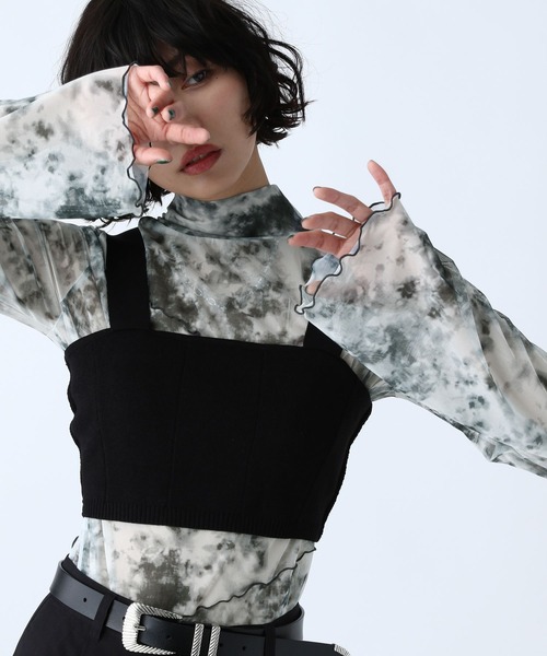 PAGEBOY（ページボーイ）の「ビスチェニットタンク（タンクトップ・レディース・オフホワイト/ブラック/グリーン/レッド・FREE）」の11枚目の写真