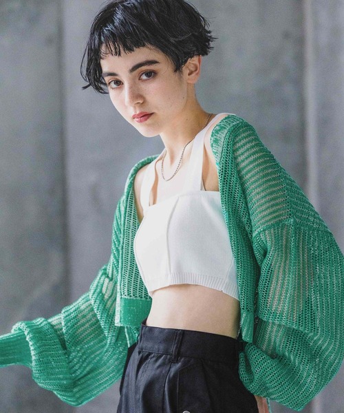 PAGEBOY（ページボーイ）の「ビスチェニットタンク（タンクトップ・レディース・オフホワイト/ブラック/グリーン/レッド・FREE）」の8枚目の写真