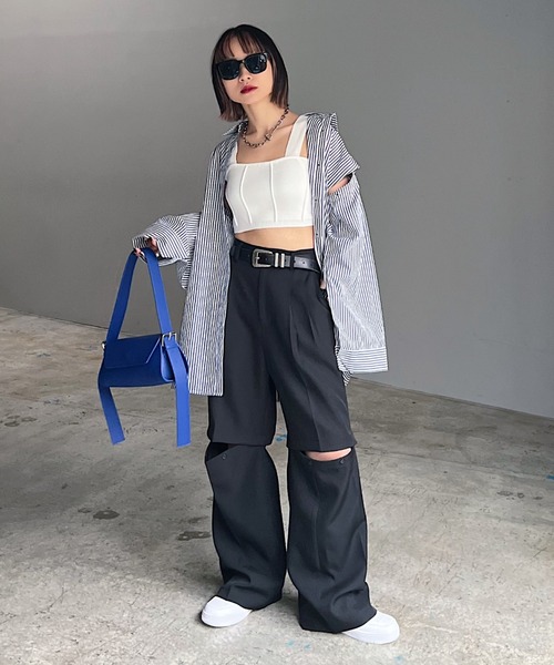 PAGEBOY（ページボーイ）の「ビスチェニットタンク（タンクトップ・レディース・オフホワイト/ブラック/グリーン/レッド・FREE）」の7枚目の写真