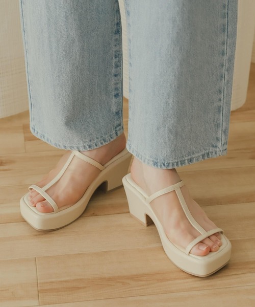 SENSE OF PLACE by URBAN RESEARCH(センスオブプレイスバイアーバンリサーチ)の「ボリュームソールメッシュサボ(サンダル・レディース・ベージュ/アイボリー/ブラック・SMALL/MEDIUM/LARGE)」の2枚目の写真