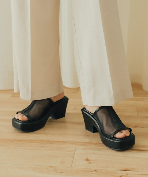 SENSE OF PLACE by URBAN RESEARCH(センスオブプレイスバイアーバンリサーチ)の「ボリュームソールメッシュサボ(サンダル・レディース・ベージュ/アイボリー/ブラック・SMALL/MEDIUM/LARGE)」の16枚目の写真