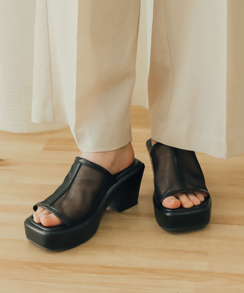 SENSE OF PLACE by URBAN RESEARCH(センスオブプレイスバイアーバンリサーチ)の「ボリュームソールメッシュサボ(サンダル・レディース・ベージュ/アイボリー/ブラック・SMALL/MEDIUM/LARGE)」の17枚目の写真