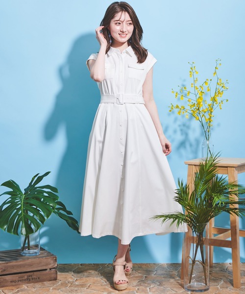 NOELA（ノエラ）の「デニムシャツサマーワンピ（ワンピース・レディース・ベージュ/オフホワイト/インディゴブルー/ダークインディゴブルー・S/M）」の15枚目の写真