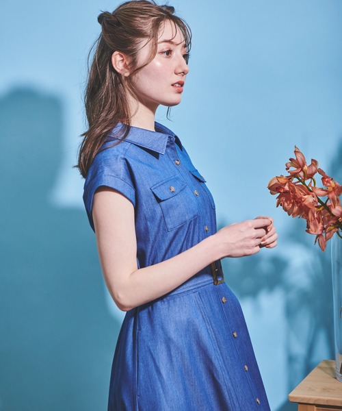 本日限定価格【美品】ノエラ Noela デニムシャツ サマーワンピース ノエラ Noela デニムシャツサマーワンピ （オフホワイト