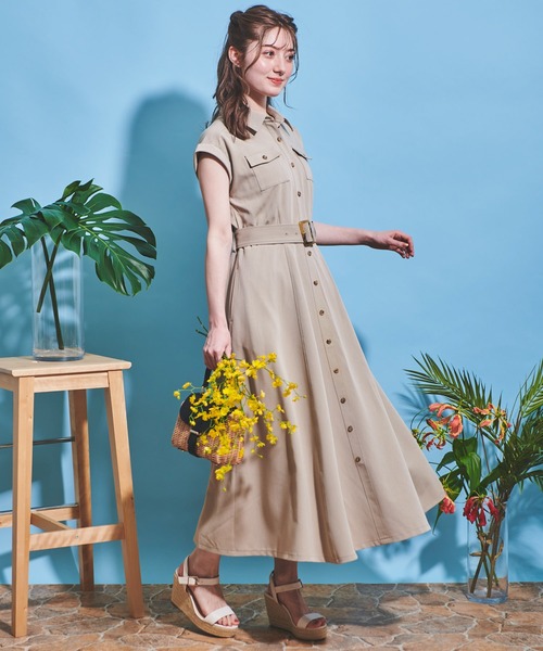 NOELA（ノエラ）の「デニムシャツサマーワンピ（ワンピース・レディース・ベージュ/オフホワイト/インディゴブルー/ダークインディゴブルー・S/M）」の19枚目の写真