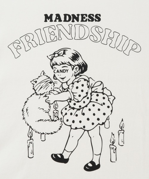 Candy Stripper（キャンディストリッパー）の「MADNESS FRIENDSHIP BIGBIG Tシャツ（Tシャツ/カットソー・レディース・オフホワイト/ブラック・2）」の5枚目の写真