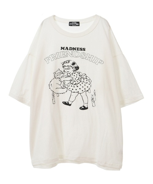 Candy Stripper（キャンディストリッパー）の「MADNESS FRIENDSHIP BIGBIG Tシャツ（Tシャツ/カットソー・レディース・オフホワイト/ブラック・2）」の6枚目の写真