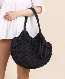 Bermosa | タッセルチャーム付き ラウンドかごバッグ(かごバッグ)