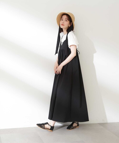 N.（N. Natural Beauty Basic）（エヌエヌナチュラルビューティーベーシック）の「◆ボリュームキャミワンピース（ワンピース・レディース・ベージュ/ブラック・MEDIUM）」の14枚目の写真