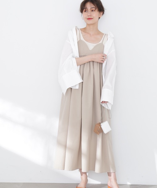 N.（N. Natural Beauty Basic）（エヌエヌナチュラルビューティーベーシック）の「◆ボリュームキャミワンピース（ワンピース・レディース・ベージュ/ブラック・MEDIUM）」の5枚目の写真