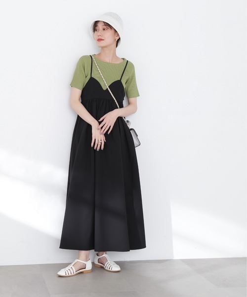 N.（N. Natural Beauty Basic）（エヌエヌナチュラルビューティーベーシック）の「◆ボリュームキャミワンピース（ワンピース・レディース・ベージュ/ブラック・MEDIUM）」の6枚目の写真