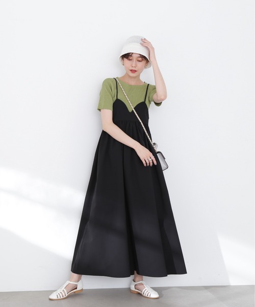 N.（N. Natural Beauty Basic）（エヌエヌナチュラルビューティーベーシック）の「◆ボリュームキャミワンピース（ワンピース・レディース・ベージュ/ブラック・MEDIUM）」の9枚目の写真