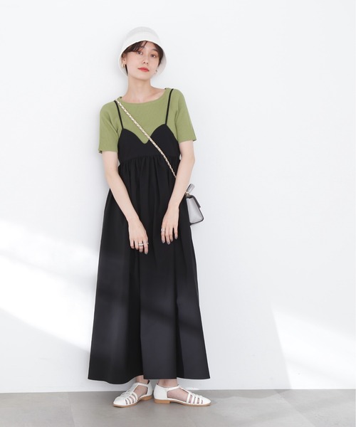 N.（N. Natural Beauty Basic）（エヌエヌナチュラルビューティーベーシック）の「◆ボリュームキャミワンピース（ワンピース・レディース・ベージュ/ブラック・MEDIUM）」の3枚目の写真