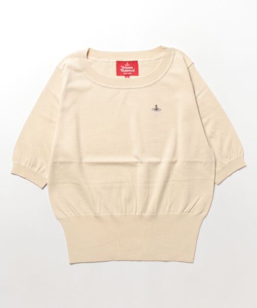 Vivienne Westwood(ヴィヴィアンウエストウッド)の「ハイツイストコットンベーシックプルオーバー(ニット/セーター・レディース・グリーン/ラベンダー/ブラック/ライトベージュ・FREE)」の2枚目の写真