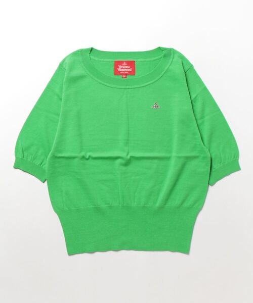 Vivienne Westwood(ヴィヴィアンウエストウッド)の「ハイツイストコットンベーシックプルオーバー(ニット/セーター・レディース・グリーン/ラベンダー/ブラック/ライトベージュ・FREE)」の3枚目の写真