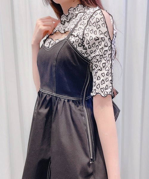 lilLilly（リルリリー）の「カットアウトリブメロートップス（Tシャツ/カットソー・レディース・ブラック/ホワイト・FREE）」の16枚目の写真