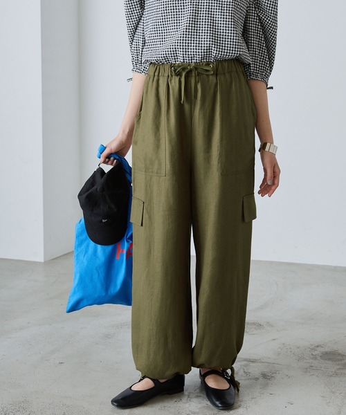 MAATEE&SONS リネン カーゴパンツ イージーパンツ ワイドパンツ M MAATEE&SONS / マーティー&サンズ | リネン 6ポケット イージー