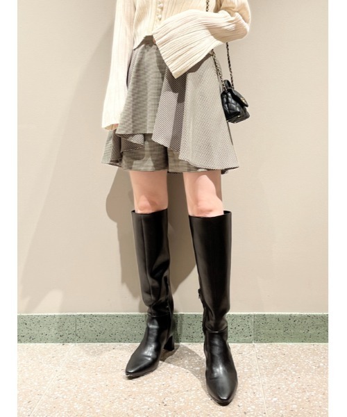 SNIDEL（スナイデル）の「ショートパンツ（その他パンツ・レディース・ライトベージュ/ブラック/チェック・1/0）」の3枚目の写真