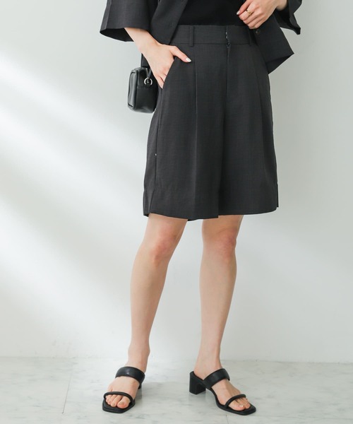 SENSE OF PLACE by URBAN RESEARCH(センスオブプレイスバイアーバンリサーチ)の「リネンライクバミューダパンツ(スラックス・レディース・ブラウン/ライトベージュ/チャコールグレー・MEDIUM/SMALL)」の1枚目の写真