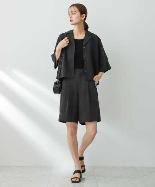 SENSE OF PLACE by URBAN RESEARCH(センスオブプレイスバイアーバンリサーチ)の「リネンライクバミューダパンツ(スラックス・レディース・ブラウン/ライトベージュ/チャコールグレー・MEDIUM/SMALL)」の15枚目の写真