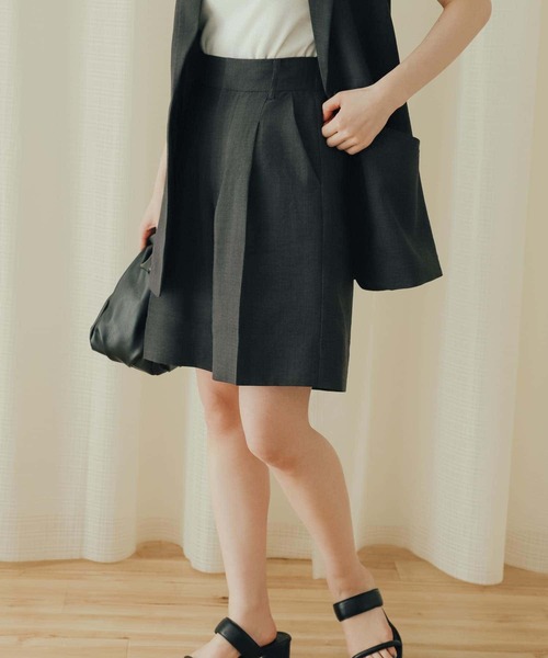 SENSE OF PLACE by URBAN RESEARCH(センスオブプレイスバイアーバンリサーチ)の「リネンライクバミューダパンツ(スラックス・レディース・ブラウン/ライトベージュ/チャコールグレー・MEDIUM/SMALL)」の6枚目の写真