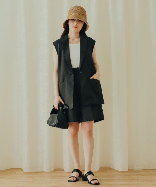 SENSE OF PLACE by URBAN RESEARCH(センスオブプレイスバイアーバンリサーチ)の「リネンライクバミューダパンツ(スラックス・レディース・ブラウン/ライトベージュ/チャコールグレー・MEDIUM/SMALL)」の20枚目の写真