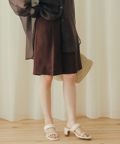 SENSE OF PLACE by URBAN RESEARCH(センスオブプレイスバイアーバンリサーチ)の「リネンライクバミューダパンツ(スラックス・レディース・ブラウン/ライトベージュ/チャコールグレー・MEDIUM/SMALL)」の13枚目の写真