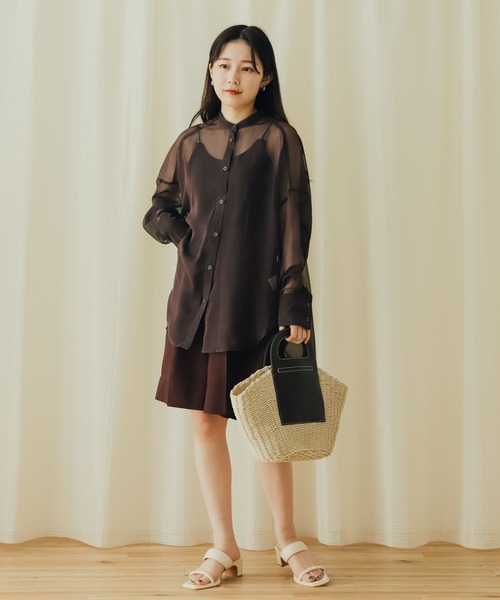 SENSE OF PLACE by URBAN RESEARCH(センスオブプレイスバイアーバンリサーチ)の「リネンライクバミューダパンツ(スラックス・レディース・ブラウン/ライトベージュ/チャコールグレー・MEDIUM/SMALL)」の16枚目の写真