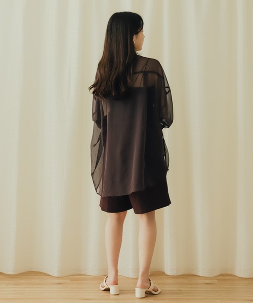 SENSE OF PLACE by URBAN RESEARCH(センスオブプレイスバイアーバンリサーチ)の「リネンライクバミューダパンツ(スラックス・レディース・ブラウン/ライトベージュ/チャコールグレー・MEDIUM/SMALL)」の7枚目の写真