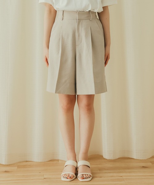 SENSE OF PLACE by URBAN RESEARCH(センスオブプレイスバイアーバンリサーチ)の「リネンライクバミューダパンツ(スラックス・レディース・ブラウン/ライトベージュ/チャコールグレー・MEDIUM/SMALL)」の14枚目の写真