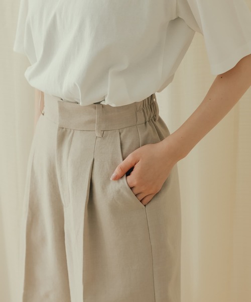色彩に宿る美しさ【MARNI】ハイウエスト バミューダ パンツ セール】リネンライクバミューダパンツ（スラックス）｜SENSE OF
