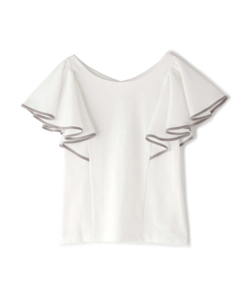 draw drawers レオタードパイルTシャツ　ホワイト　白　アイボリー PROPORTION BODY DRESSING（プロポーションボディドレッシング