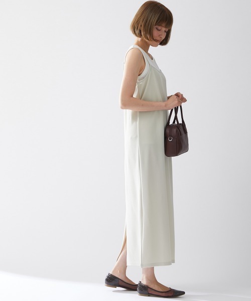 Le temps riche（ルタンリッシュ）の「【2点セット】アシンメトリーキャミソールワンピース＋リブタンクトップ ＜Le temps riche＞（ワンピース・レディース・カーキ/ブラック/オフホワイト・LL/L/M）」の10枚目の写真