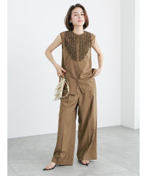 Te chichi（テチチ）の「リネンライクハイウエストパンツ（セットアップ可）（その他パンツ・レディース・パープル/ブラウン/ブラック・S/M）」の12枚目の写真