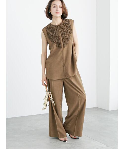 Te chichi（テチチ）の「リネンライクハイウエストパンツ（セットアップ可）（その他パンツ・レディース・パープル/ブラウン/ブラック・S/M）」の17枚目の写真