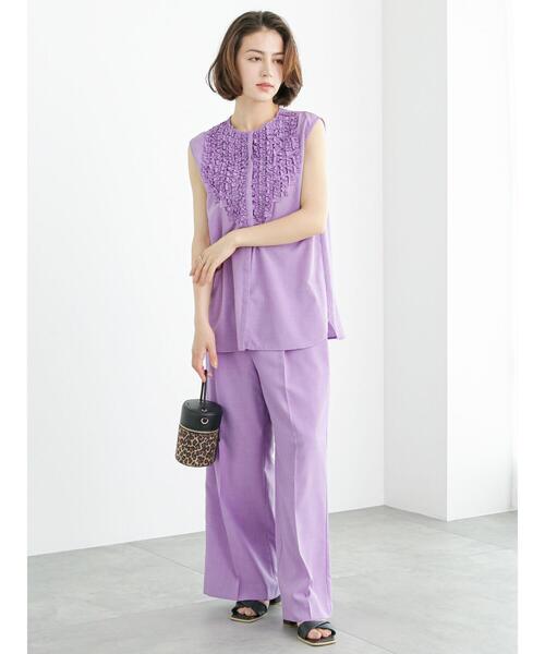 Te chichi リネンライクハイウエストパンツ M Te chichi（テチチ）の「リネンライクハイウエストパンツ