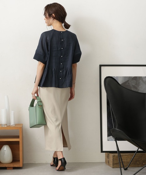 LB.03/パール釦ラミーブラウス