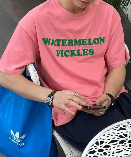 ASCLO(エジュクロ)の「ASCLO Watermelon Short Sleeve T Shirt(Tシャツ/カットソー・メンズ・ホワイト/ピンク系その他・FREE)」の2枚目の写真