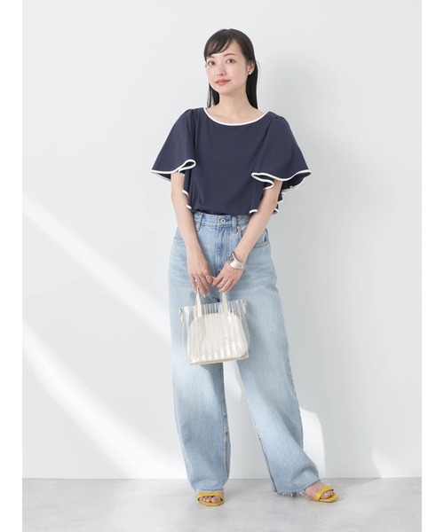 セール】パイピングフレアスリーブカットソー（Tシャツ