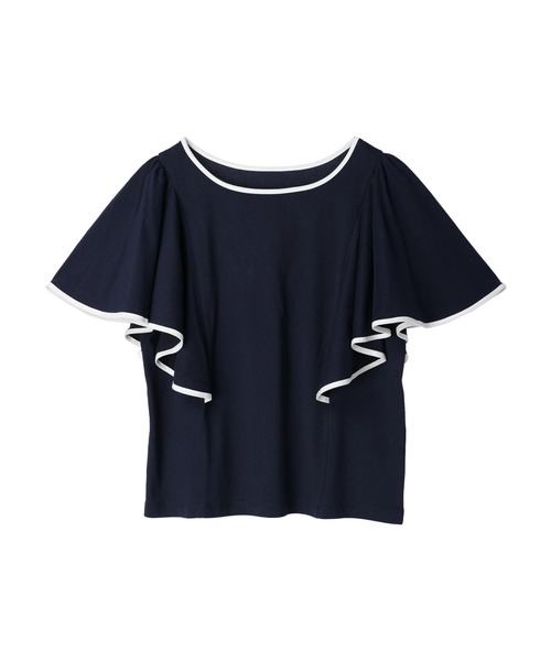 セール】パイピングフレアスリーブカットソー（Tシャツ